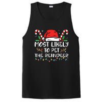 Most Likely To Pet The Reindeer Funny Christmas PosiCharge Competitor Tank