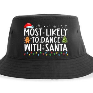 Most Likely To Dance With Santa Family Xmas Holiday Sustainable Bucket Hat