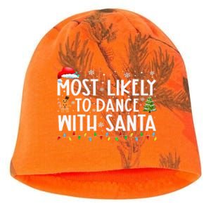 Most Likely To Dance With Santa Family Xmas Holiday Kati - Camo Knit Beanie