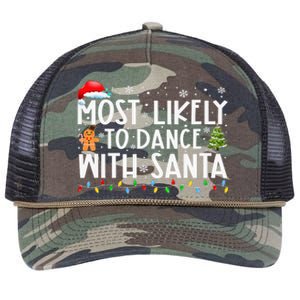 Most Likely To Dance With Santa Family Xmas Holiday Retro Rope Trucker Hat Cap