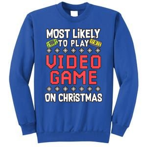 Most Likely To Play Video Games On Christmas Xmas Lights Sweatshirt