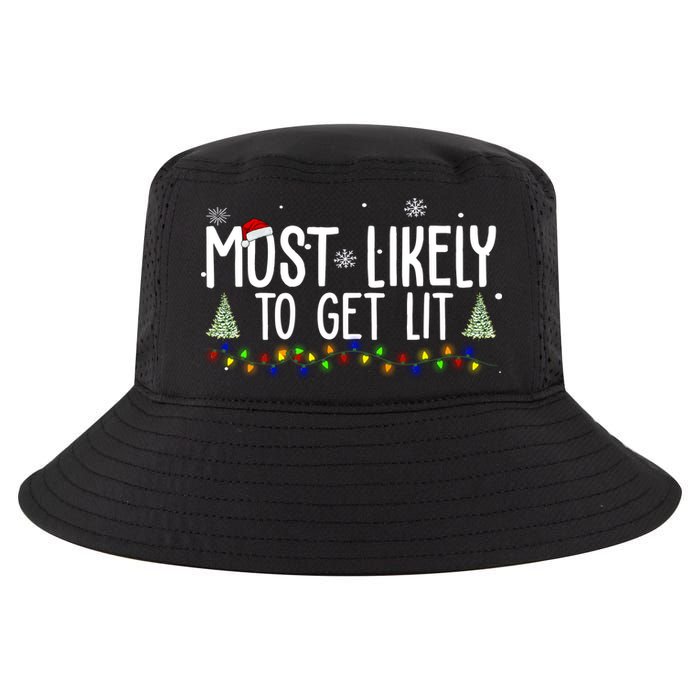 Most Likely To Get Lit Funny Christmas Cool Comfort Performance Bucket Hat