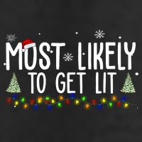 Most Likely To Get Lit Funny Christmas 7 Panel Mesh Trucker Snapback Hat