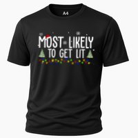 Most Likely To Get Lit Funny Christmas Cooling Performance Crew T-Shirt