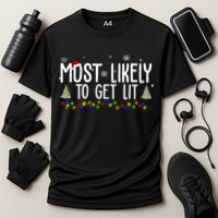 Most Likely To Get Lit Funny Christmas Cooling Performance Crew T-Shirt