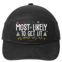 Most Likely To Get Lit Funny Christmas 7-Panel Snapback Hat