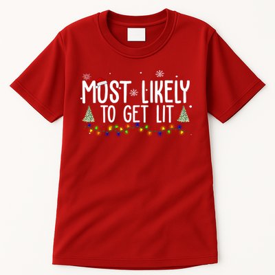 Most Likely To Get Lit Funny Christmas Tall T-Shirt