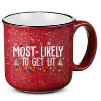 Most Likely To Get Lit Funny Christmas 15oz Campfire Ceramic Mug
