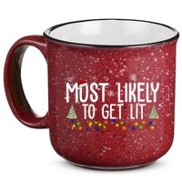 Most Likely To Get Lit Funny Christmas 15oz Campfire Ceramic Mug