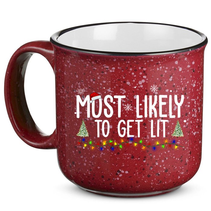 Most Likely To Get Lit Funny Christmas 15oz Campfire Ceramic Mug