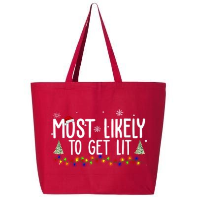 Most Likely To Get Lit Funny Christmas 25L Jumbo Tote