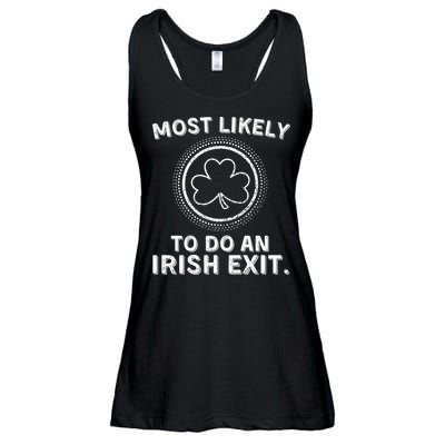 Most Likely To Do An Irish Exit Funny St Patricks Day Ladies Essential Flowy Tank