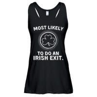 Most Likely To Do An Irish Exit Funny St Patricks Day Ladies Essential Flowy Tank