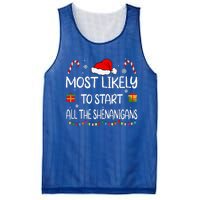 Most Likely To Start All The Shenanigans family Christmas Mesh Reversible Basketball Jersey Tank