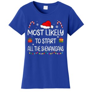 Most Likely To Start All The Shenanigans family Christmas Women's T-Shirt