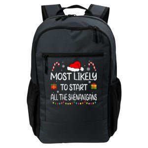 Most Likely To Start All The Shenanigans family Christmas Daily Commute Backpack