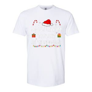 Most Likely To Start All The Shenanigans family Christmas Softstyle CVC T-Shirt