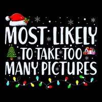 Most Likely To Take Too Many Pictures Funny Christmas 16 in Basic Backpack
