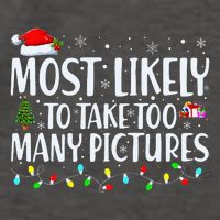 Most Likely To Take Too Many Pictures Funny Christmas Vector Backpack