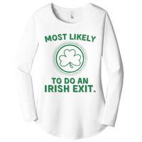 Most Likely To Do An Irish Exit Funny St Patricks Day Women's Perfect Tri Tunic Long Sleeve Shirt