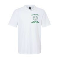 Most Likely To Do An Irish Exit Funny St Patricks Day Softstyle Adult Sport Polo