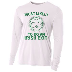 Most Likely To Do An Irish Exit Funny St Patricks Day Cooling Performance Long Sleeve Crew