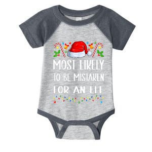 Most Likely To Be Mistaken For An Elf Christmas Pajamas Infant Baby Jersey Bodysuit