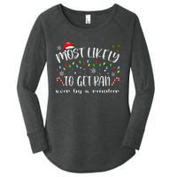 Most Likely To Get Ran Over By A Reindeer Family Christmas Women's Perfect Tri Tunic Long Sleeve Shirt