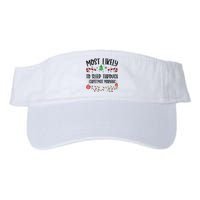 Most Likely To Sleep Through Christmas Morning Funny Christmas Family Matching Valucap Bio-Washed Visor