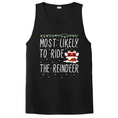 Most Likely To Ride The Reindeer Cute Funny Christmas 2024 Cute Gift PosiCharge Competitor Tank