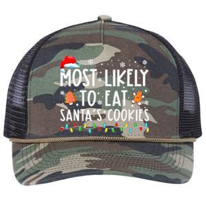 Most Likely To Eat Santas Cookies Family Christmas Holiday  Retro Rope Trucker Hat Cap