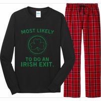 Most Likely To Do An Irish Exit Funny St Patricks Day Long Sleeve Pajama Set