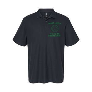 Most Likely To Do An Irish Exit Funny St Patricks Day Softstyle Adult Sport Polo