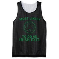 Most Likely To Do An Irish Exit Funny St Patricks Day Mesh Reversible Basketball Jersey Tank