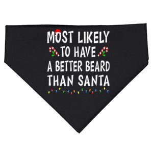 Most Likely To Have Better Beard Than Santa Funny Christmas Gift USA-Made Doggie Bandana