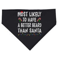 Most Likely To Have Better Beard Than Santa Funny Christmas Gift USA-Made Doggie Bandana