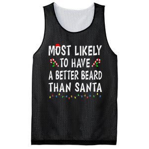 Most Likely To Have Better Beard Than Santa Funny Christmas Gift Mesh Reversible Basketball Jersey Tank