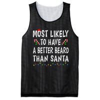 Most Likely To Have Better Beard Than Santa Funny Christmas Gift Mesh Reversible Basketball Jersey Tank