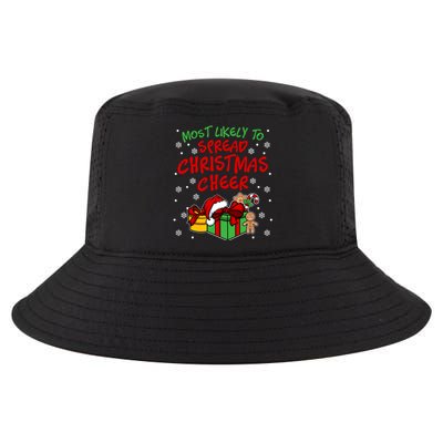 Most Likely To Spread Christmas Cheer Gift Cool Comfort Performance Bucket Hat