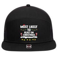 Most Likely To Read On Christmas Family Group Matching Xmas 7 Panel Mesh Trucker Snapback Hat