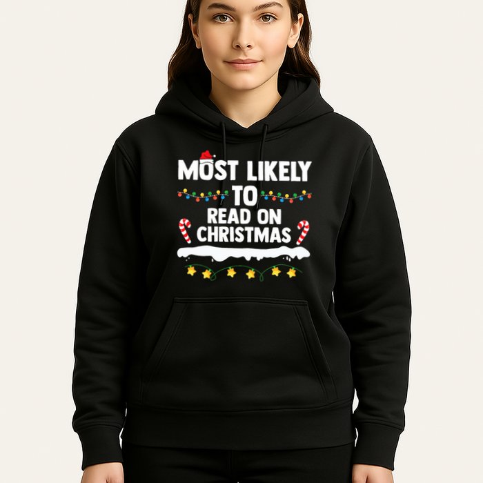 Most Likely To Read On Christmas Family Group Matching Xmas Hoodie