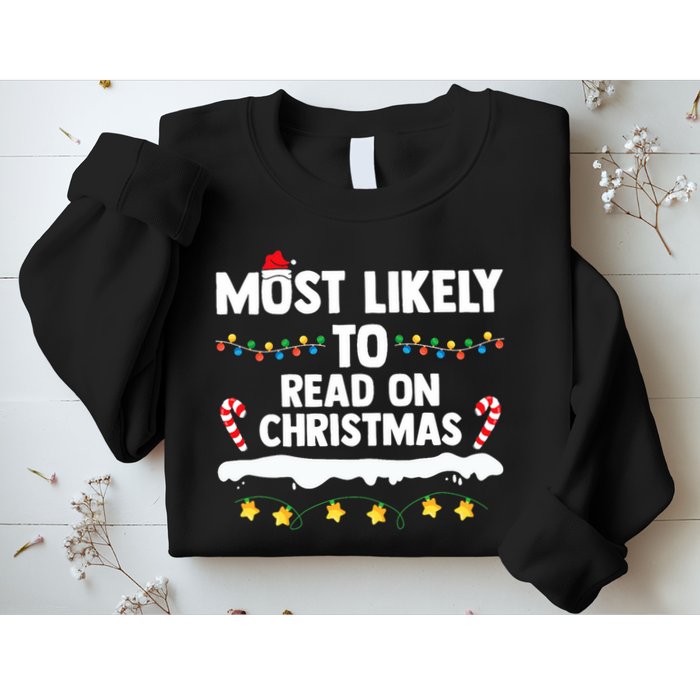 Most Likely To Read On Christmas Family Group Matching Xmas Sweatshirt