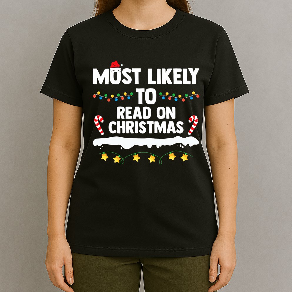 Most Likely To Read On Christmas Family Group Matching Xmas T-Shirt