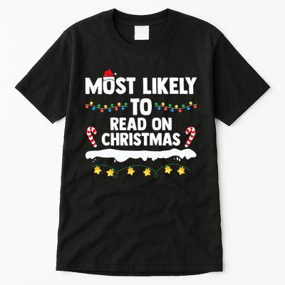 Most Likely To Read On Christmas Family Group Matching Xmas Tall T-Shirt
