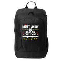 Most Likely To Read On Christmas Family Group Matching Xmas City Backpack
