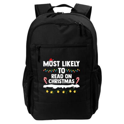 Most Likely To Read On Christmas Family Group Matching Xmas Backpack