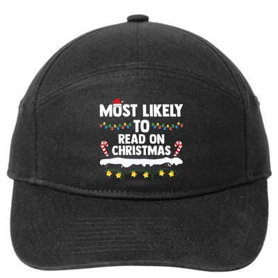 Most Likely To Read On Christmas Family Group Matching Xmas 7-Panel Snapback Hat