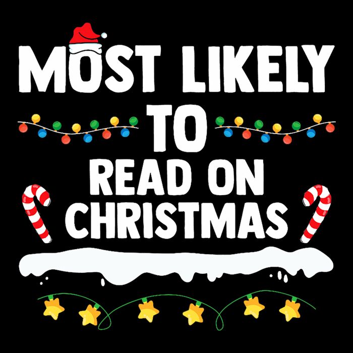 Most Likely To Read On Christmas Family Group Matching Xmas 7-Panel Snapback Hat