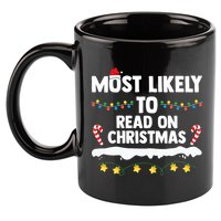 Most Likely To Read On Christmas Family Group Matching Xmas 11oz C Handle Ceramic Mug