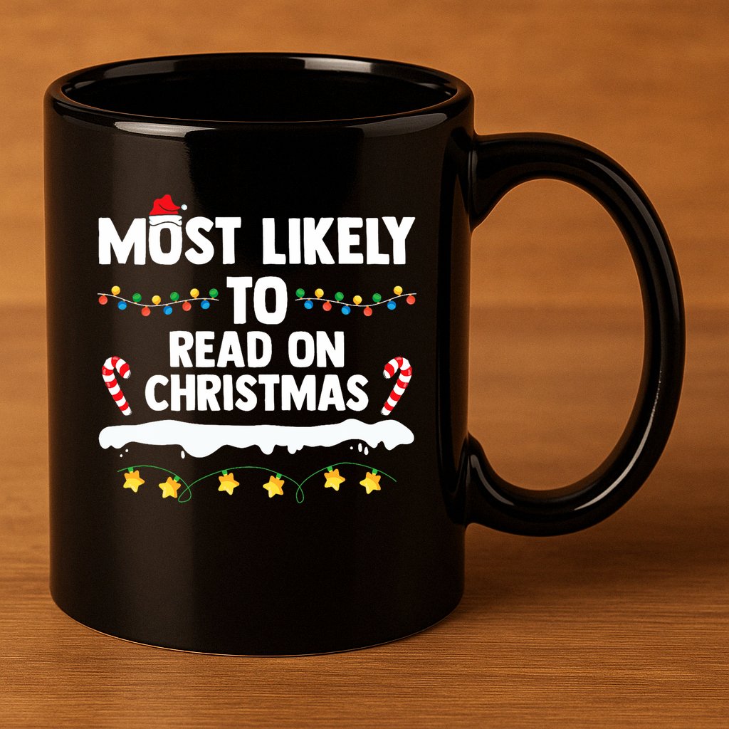 Most Likely To Read On Christmas Family Group Matching Xmas 11oz C Handle Ceramic Mug